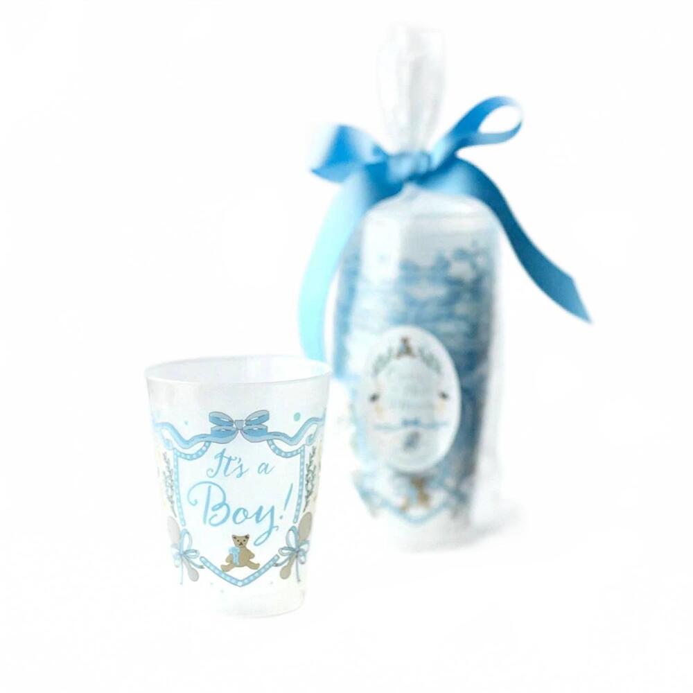 NEW HESTER & COOK it's a boy frosted cups in blue